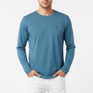 Wolverine Edge T-Shirt Mens Medium Heather Blue Cotton Crew Neck Long Sleeve